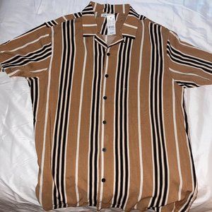 Urban Outfitter Striped Short Sleeve Button Down